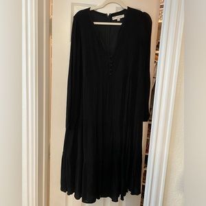 LOFT black tiered peasant dress